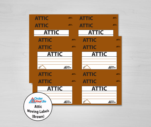 Attic Moving Labels (Brown)