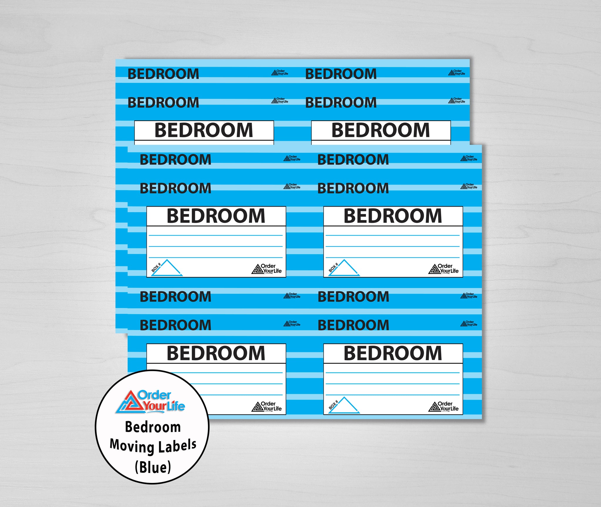Bedroom Moving Labels (Blue)