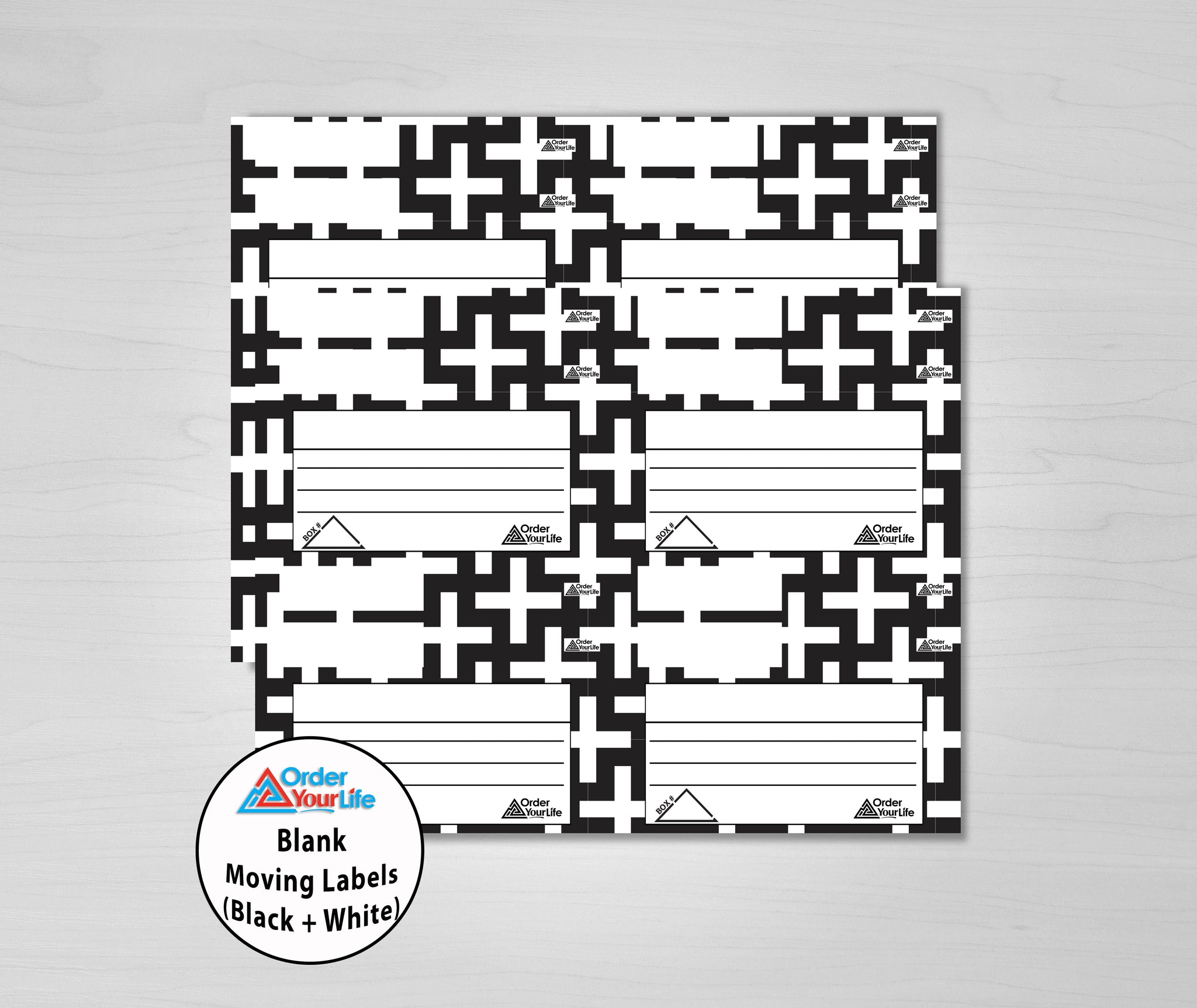 Blank Moving Labels (Black + White)