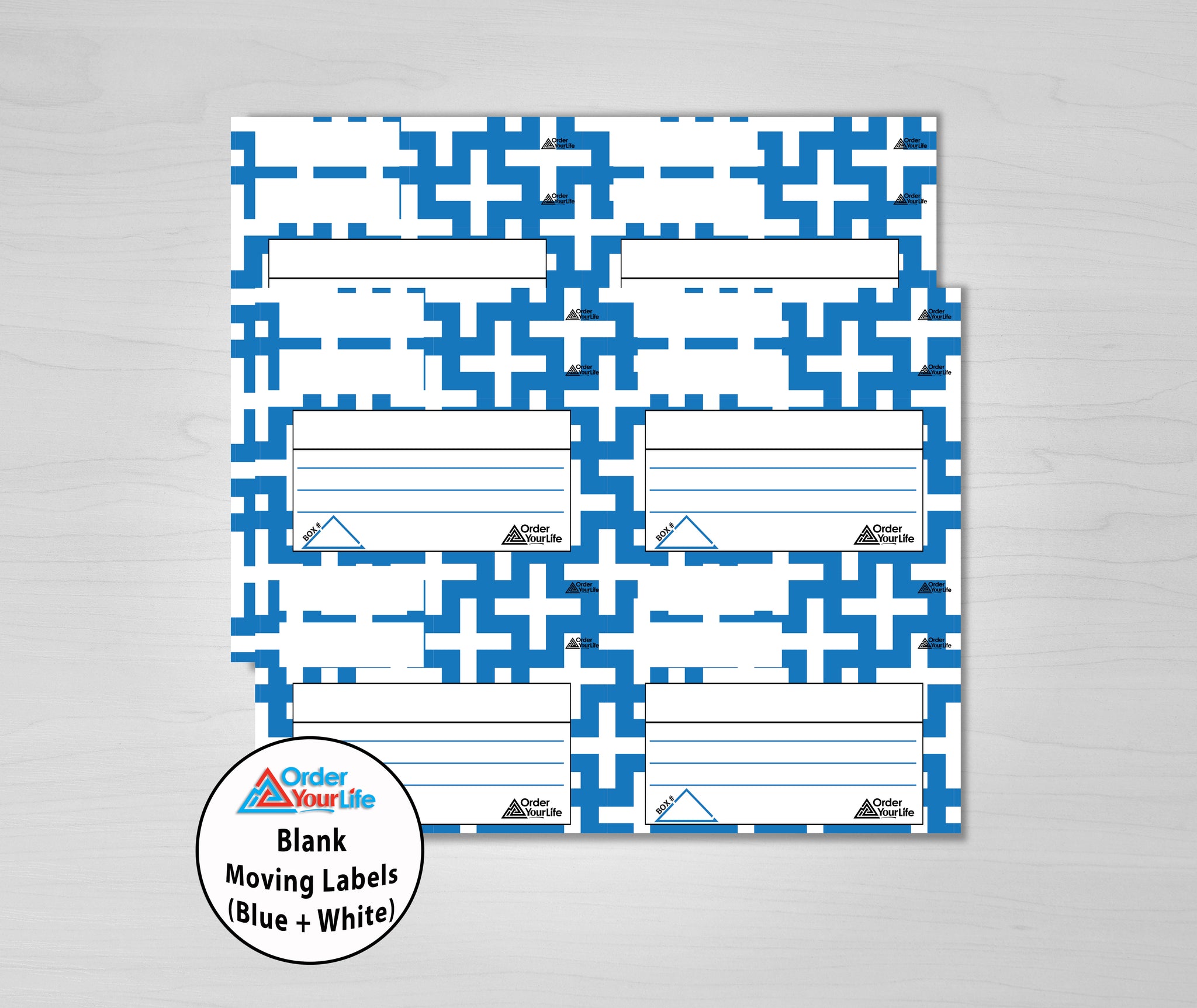 Blank Moving Labels (Blue + White)
