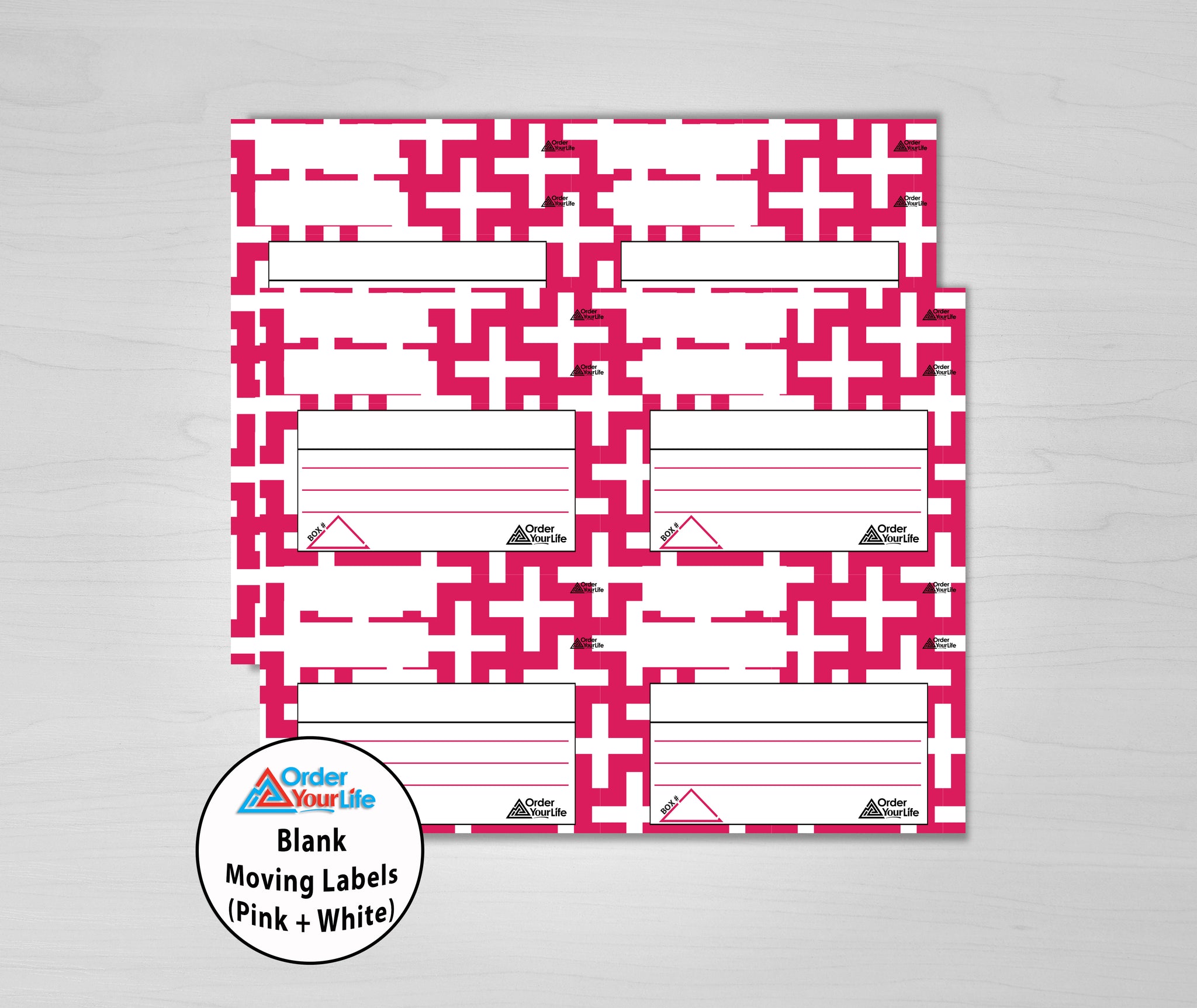 Blank Moving Labels (Pink + White)