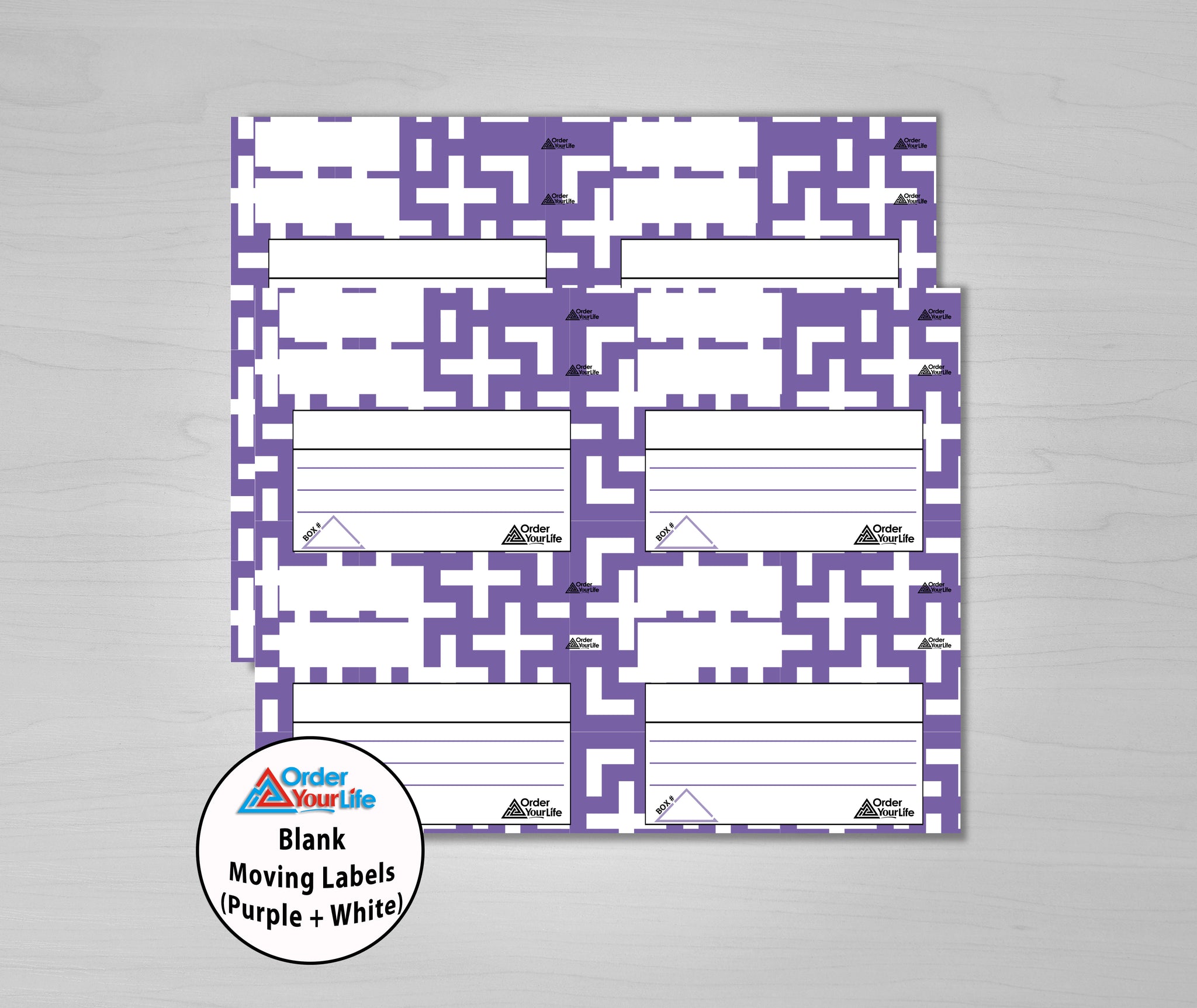 Blank Moving Labels (Purple + White)