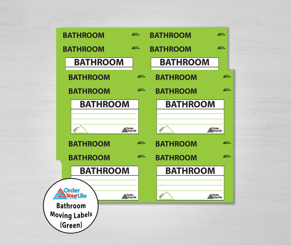 Bathroom Moving Labels (Green)