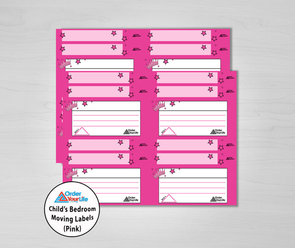 Child’s Room Moving Labels (Pink)
