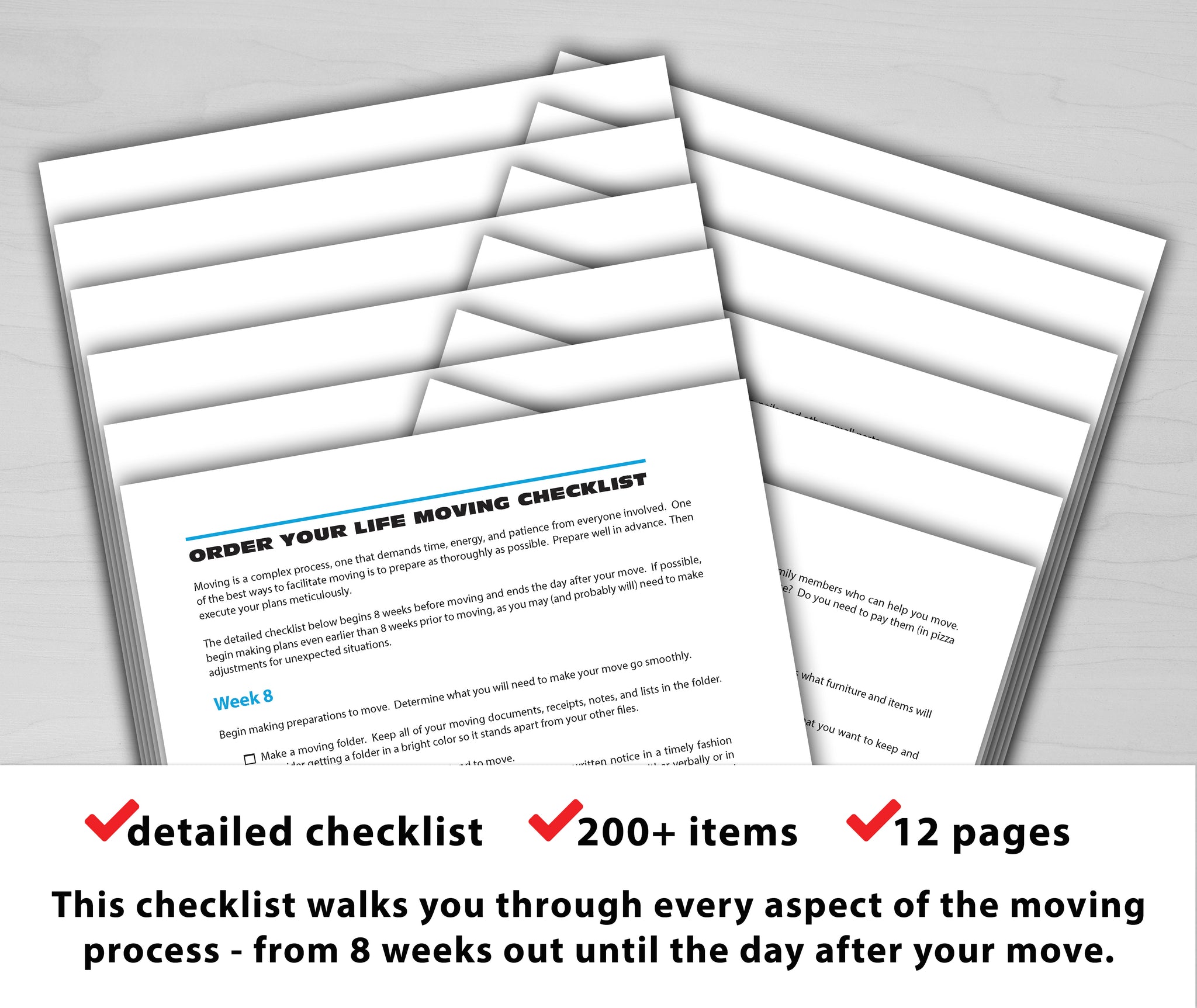 Order Your Life Moving Checklist